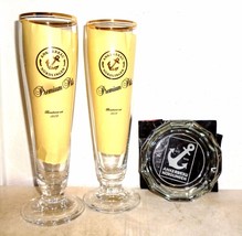 2 Anker Brau Nordlingen German Beer Glasses &amp; Ashtray - $24.95