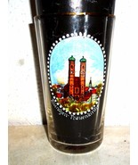 Munich Frauenkirche Enamelled Facetted German Beer Glass - £10.32 GBP