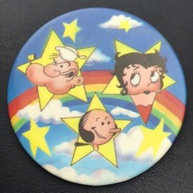 Lisa Frank Popeye Olive Oyl Betty Boop Pin Button Vintage 1979 Rainbow 70s - $19.93