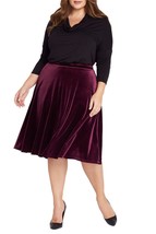 Ruby Velvet Midi Skirt Plus Size - £47.27 GBP