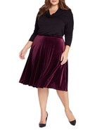 Ruby Velvet Midi Skirt Plus Size - £47.16 GBP