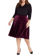 Ruby Velvet Midi Skirt Plus Size - $80.94 CAD