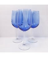 Winter Snowflake Blue &amp; Clear 16 oz. Wine Water Glasses Set of 3 - £21.23 GBP