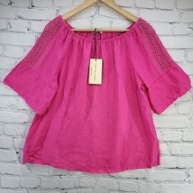 Terzo Millennio Top Womens Sz XL Bright Pink Linen Made in Italy New with tags - £31.64 GBP