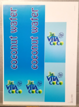 Vita Coco Preproduction Advertising Art Work Coconut Water Blue Green La... - $18.95