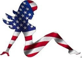 American Mudflap Girl Decal USA US Flag Sexy Vinyl Window Sticker - £4.69 GBP