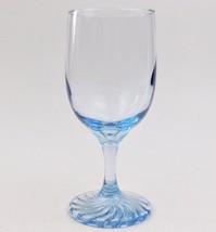 Libbey Light Blue Swirl Base Wine Glass Vintage - £16.83 GBP