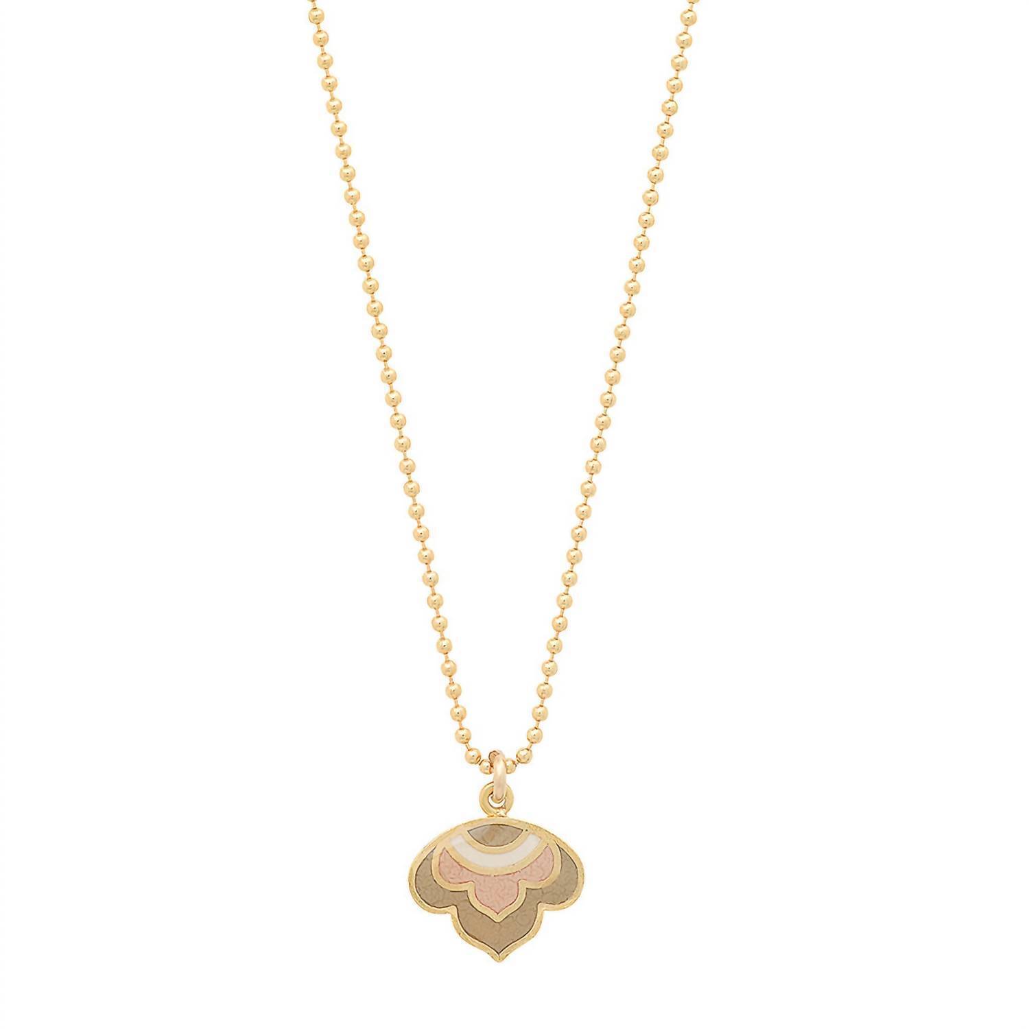 Jessica Elliot women's enameled lotus pendant necklace in Vermeil/Neutral -