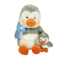 New W/ Tag Russ Berrie Iggy Mom + Baby Penguin 22435 Stuffed Animal Plush Toy - £27.00 GBP