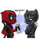 Deadpool Black Panther bad kitty Vinyl Sticker - £4.74 GBP