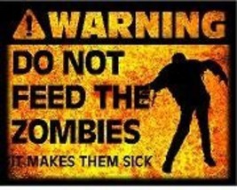 Yellow Do Not Feed The Zombies walking dead sticker decal - £4.69 GBP