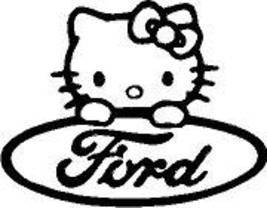 HELLO KITTY Ford - DIE CUT VINYL STICKER DECAL. - £4.69 GBP