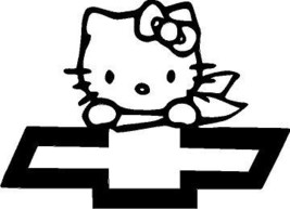 Hello Kitty Chevy Bow Tie - Die Cut Vinyl Sticker Decal. - £4.68 GBP
