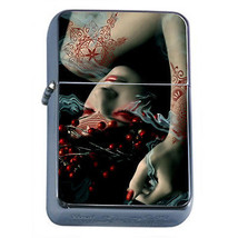 Tattoo Pin Up Girls Model D35 Flip Top Oil Lighter Wind Resistant Flame Sexy - $14.80