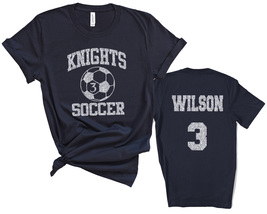 Custom Personalized Glitter Soccer Team Design Unisex Soft Jersey T Shirt - $23.95+