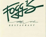 Fogg&#39;s Restaurant Menu Virginia Beach Virginia 1990&#39;s - $21.78