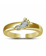 1.00Ct Simulated Diamond Adjustable Footprint Toe Foot Ring 14K Yellow G... - £53.59 GBP