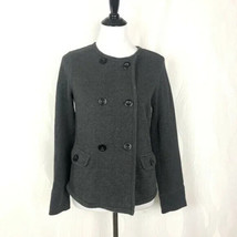 Gap Womens Fleece Lined Sweater Gray Double Breasted Button Cardigan Size S - $17.81