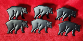 Set of 6 BLACK BEAR Napkin Rings Metal Powder Coated Rustic Cabin Large ... - £14.87 GBP