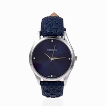 NEW Strada Timepiece, Quartz Mvmt, Crystal Accents, Stainless Steel, Navy Blue - £15.90 GBP