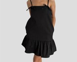 Aureum Kimberly Denim Tie Strap Mini Dress Black - $44.00
