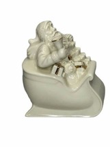 Lenox Santa Sleight White with Bell Ivory Gold 4 1/2&quot; Figurine Christmas... - £32.21 GBP