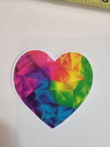 LGBTQ Pride Rainbow Sticker Decal Multi Color Heart - £7.05 GBP