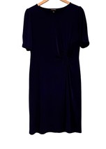 Roz &amp; Ali Shift Dress Short Sleeves Size Medium Navy Blue Knotted Dressy... - $530.49 MXN