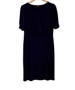 Roz &amp; Ali Shift Dress Short Sleeves Size Medium Navy Blue Knotted Dressy... - $530.47 MXN