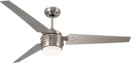 Luminance Avenue Led Ceiling Fan Large 60 Inch Fixture With, Brushed Steel - £197.43 GBP