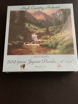 SunsOut PUZZLE 500 piece &quot;HIGH COUNTRY HIDEOUT&quot; 18 x 24&quot; Deer &amp; Mountain... - $23.01