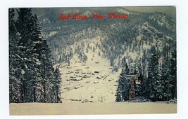 Red River New Mexico Winter Scene Postcard Ski Lifts 1956 - £9.28 GBP