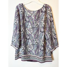 J. Jill Womens Adara Violet Paisley Wrap Back Shirt Size Medium - $24.75