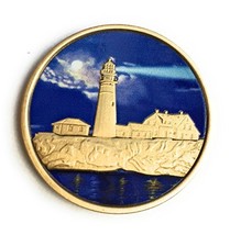 RecoveryChip Fog Light Prayer Color Lighthouse Bronze Step 12 Spiritual Medallio - £9.51 GBP