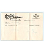 1919 Tobacco Invoice H.S. Todd &amp; Company Salisbury, MD Sold To NJ Harrin... - $1,929.75 MXN
