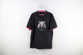 Vtg 90s Womens Large Faded Mashantucket Pequot Nation Skull Feather T-Shirt USA - £31.24 GBP