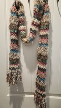 Steve Madden Braided  Chunky Knit Tassel Wrap Scarf MULTI COLOR  - £18.22 GBP