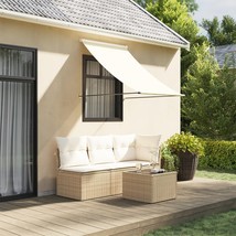  Retractable Awning Cream Polyester fabric with PA coating, Steel - $83.65