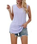 V-neck Vest Hole Hollow-out Sleeveless Top - £11.95 GBP