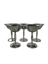 Farberware Martini Glasses 5 PC Chrome Brass Set 4.5” Brooklyn New York ... - $27.12