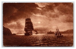Ships Entering Golden Gate By Moonlight San Francisco CA Sepia DB Postcard W4 - £3.57 GBP