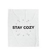 Stay Cozy Velveteen Blanket | Winter Typography, Minimal Slogan - $25.99+