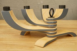 Mid Century Modern Gray &amp; Tan Design Home Stockholm Candleholder Jonas G... - $54.22