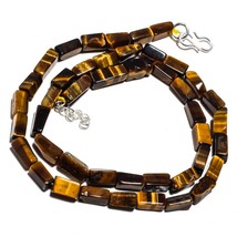 Tiger Eye Natural Gemstone Beads Box Shape Strand Length 19&quot; KB-1148 - £8.55 GBP