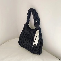 Handmade Rope Crochet Underarm Bag Acrylic Chain Women&#39;s  Bag Designer Knitting  - £151.24 GBP