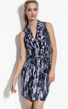 Michael Kors Women&#39;s Scoop Cowl Neck Belted Sleeveless Dress Size Medium Blue - £14.63 GBP