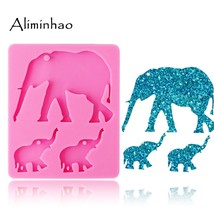 Elephant Mom and baby silicone Keychains mold animal Key chain epoxy Res... - £6.38 GBP