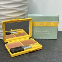 NEW Clinique Sun Bronze Doubles Oil Free Pressed Powder Compact W Brush ... - $75.69 CAD