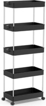 SPACEKEEPER 5-Tier Storage Cart, Bathroom Storage Organizer Rolling Utility - $805.40 MXN