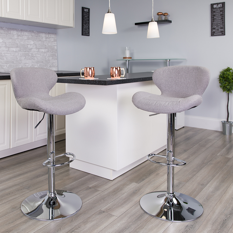 Gray Fabric Barstool CH-321-GYFAB-GG